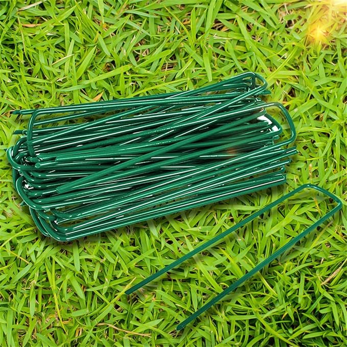 Garden Pegs Pins Ground Stakes Staples Spikes U Shaped Landscape Securing Nail Pin Lawn Fabric Netting Matting 6Inch 20PCS