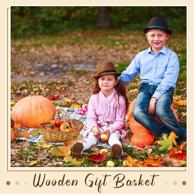 Sintuff 6 Pcs Wicker Picnic Basket with Handle Garden Harvest Empty Easter Eggs and Candy Basket Oval Willow Woven Storage for Organizing, Fruit Egg Storage Gathering Wedding Gifts(Natural)