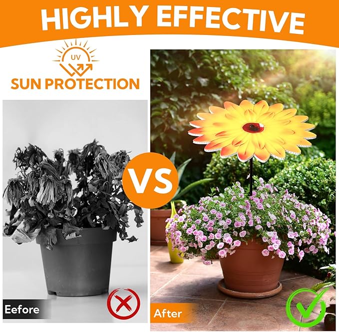 4 Pack Outdoor Small Plant Sunshade 12 Inch Garden Sunshade Tray Provides Shade to Protect Plants from The Hot Sun Umbrella for Potted Live Decor