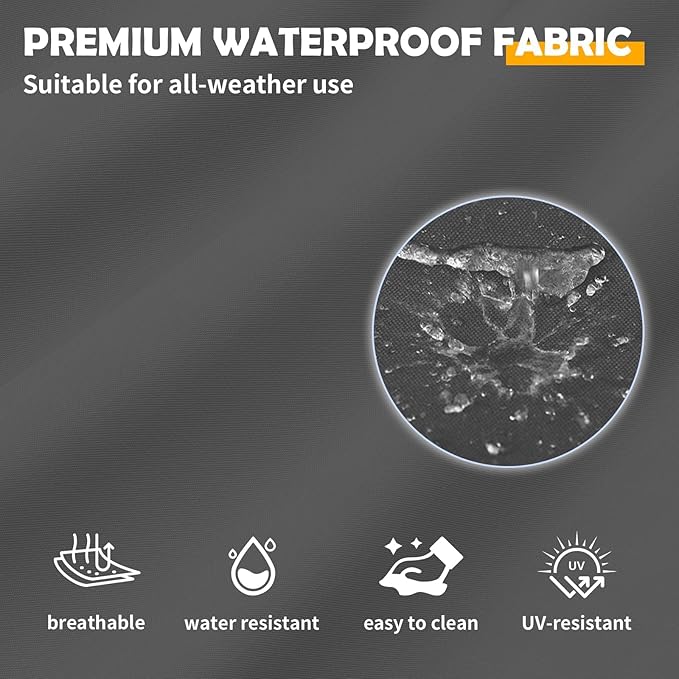 Amopatio Outdoor Patio Sofa Replacement Cushion Set – Waterproof Thick Seat Cushions，Machine-Washable Covers (Dark Grey)