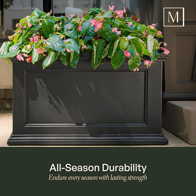 Mayne 5826-ES Polyethylene Patio Planter, 20x20, Espresso
