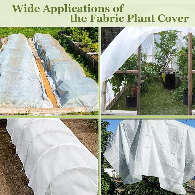Plant Covers Freeze Protection 10x10ft Floating Row Cover 1.5oz/yd² Plant Covers for Winter Garden Fabric for Cold Sun Protection