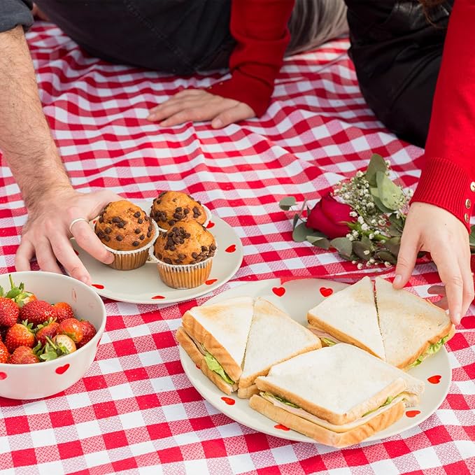 3 Pieces Red and White Checkered Plastic Tablecloth – 54x108 Inch Disposable Rectangle Gingham Table Covers for Picnic, BBQ, Summer Party, Italian Theme, Rustic Wedding and Outdoor Birthday Decoration