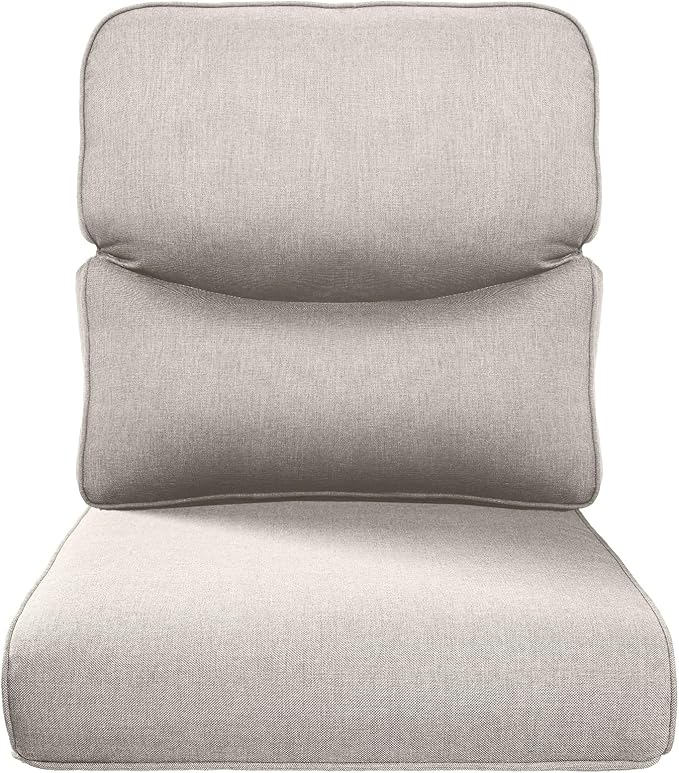 Belord Luxury 4" Thick Smile Outdoor Cushion Set - 22 x24 Inch 28D Sponge Filling Fade-Resistant Chair Cushions, Spill Proof Removable Patio Furniture Replacement Cushion for Sofa Bench - Beige