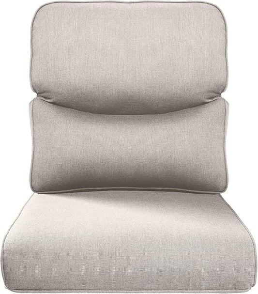 Belord Luxury 4" Thick Smile Outdoor Cushion Set - 22 x24 Inch 28D Sponge Filling Fade-Resistant Chair Cushions, Spill Proof Removable Patio Furniture Replacement Cushion for Sofa Bench - Beige