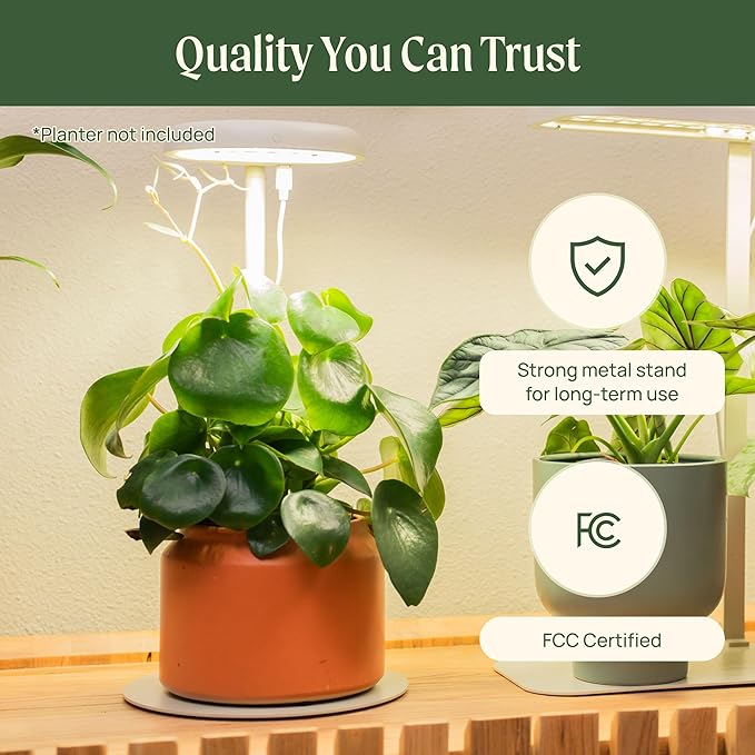 Vego garden Mini Grow Lights Stand for Indoor Plants, Full-Spectrum White Light LED Grow Light with Customized Adjustable Height for Microgreens