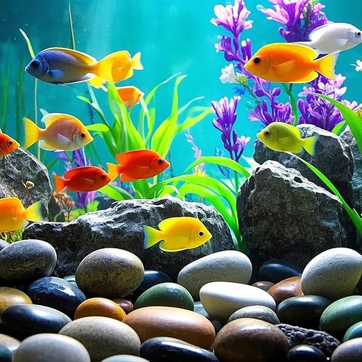 River Rocks, 5lbs Colorful Pebbles for Indoor Plants, 1-2 Inch Aquarium Rocks, Natural Stones for Landscaping Garden Paving Plant Rocks Crafting Walkways