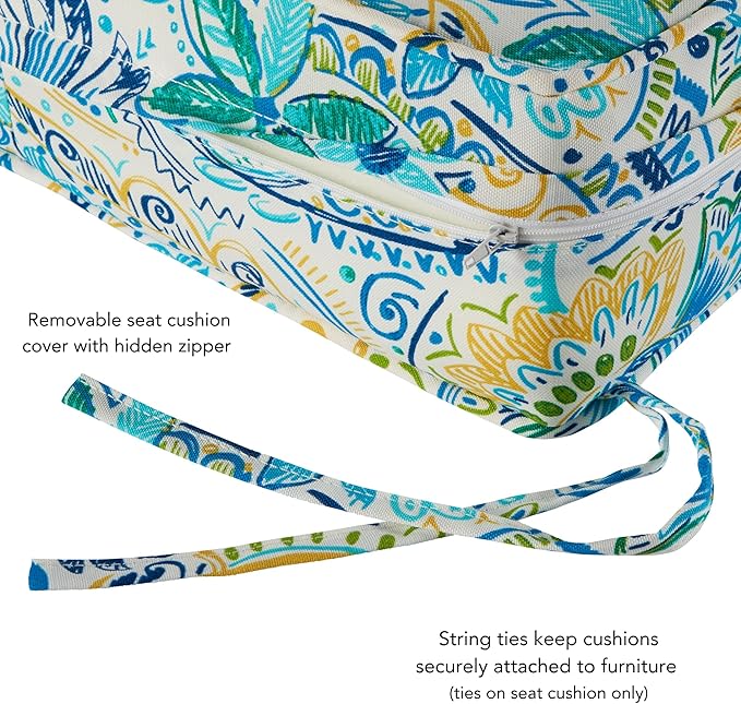 Greendale Home Fashions 2-Piece Outdoor Deep Seat Cushion Set, Paisley