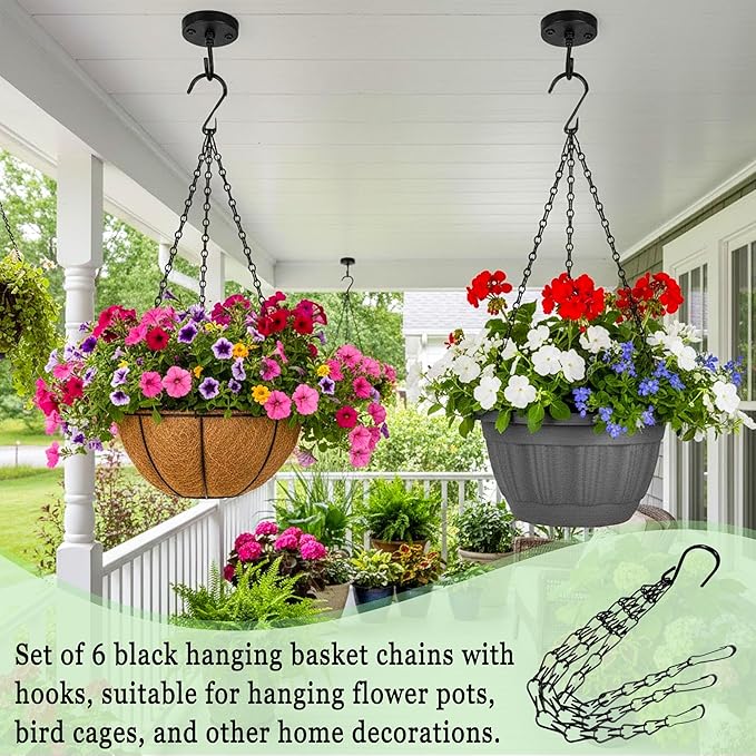6pcs19.7inch Hanging Basket Planter Hanging Chain，Replacement Plant Hangers for Bird Feeders,Planters Wind Chimes and Decorative