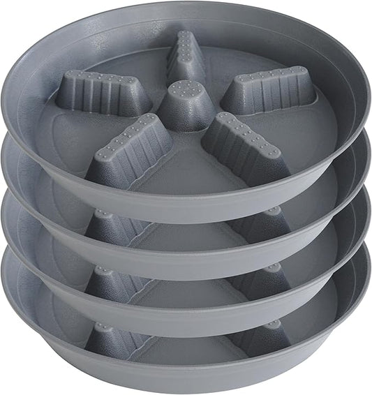 4 Pack Plant Saucer 12 inch, 8 10 14 17 inch, Plant Stand Plastic Plant Saucers for Indoors Outdoor, Heavy Duty Flower Saucers for Potted Plants, Pot Saucers for Plants, Grow Bags Saucers