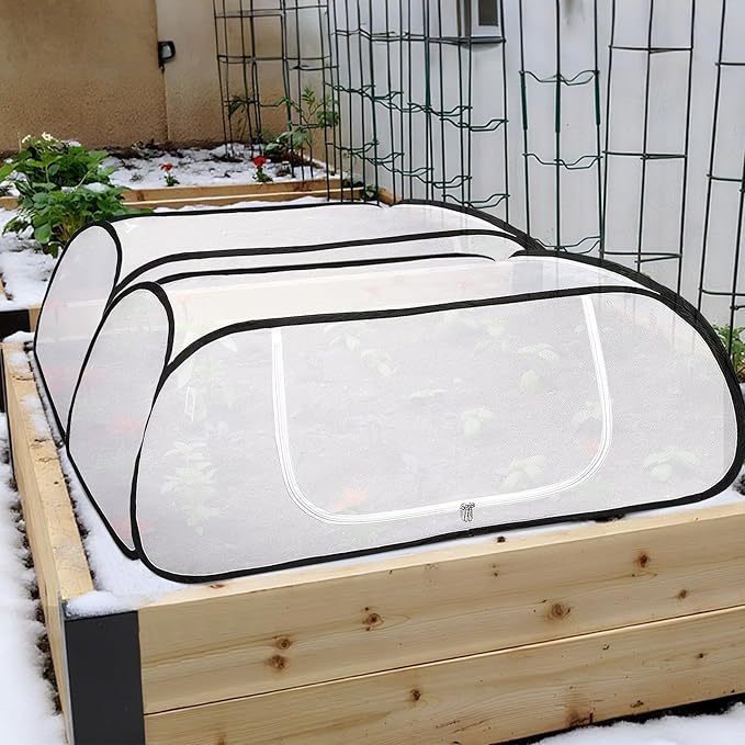 45" x 22" x 16" Pop Up Winter Garden Rows Plant Covers, Raised Garden Beds Vegetable Rows Cold-proof Plant Protector, Freeze Protection Raised Bed Cover Accelerator for Snow Frost Protection