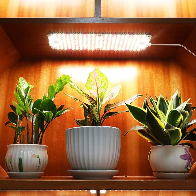 5Pack Panel Grow Lights for Indoor Plants, Seed Starting, Vegetables with 4/8/12/16/20 Hr Timer, 50W Full Spectrum LED Plant Growing Lamps for Cabinet/Shelves/Greenhouse, Plug-and-Play, Connect Freely