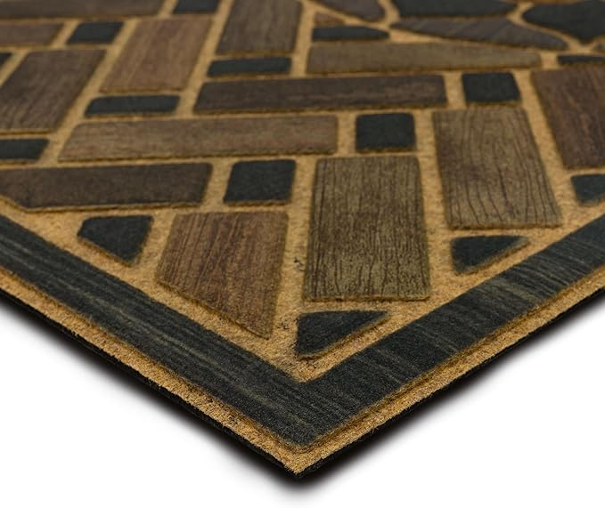Mohawk Home Medallion Grain Casual Ornamental Gray 2' X 4' Door Mat Perfect for Porch, Garage