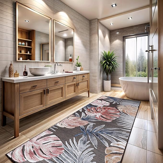 CAMILSON Runner Outdoor Rugs Oriental Retro Traditional Floral Medallion Area Rug 2x7 Non-Shedding Stain Resistant Indoor Carpet for Bathroom Hallway Kitchen Office (2 x 7 / Brown)