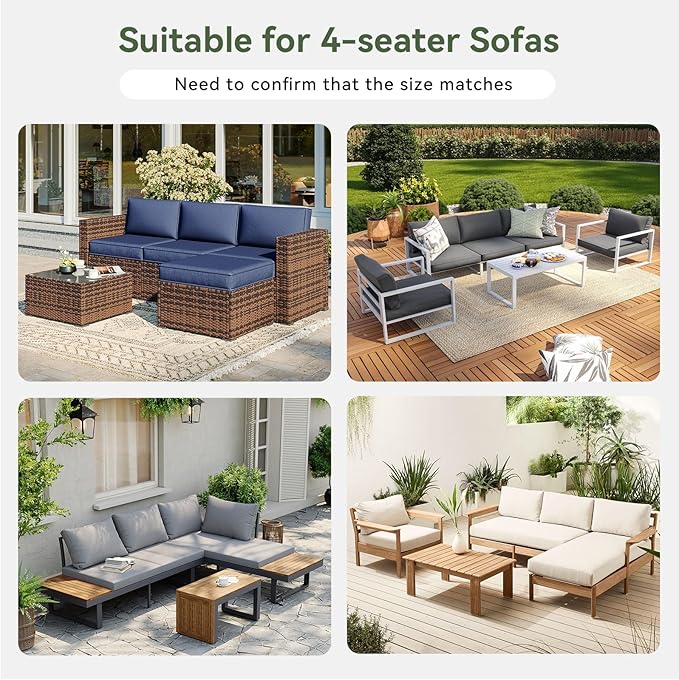 Replacement Cushions for Outdoor Furniture, 7-Piece Outdoor Cushions for Patio Furniture, Waterproof & Fade Resistant Couch Cushion for 4-Seat Patio Conversation Sets, Navy Blue