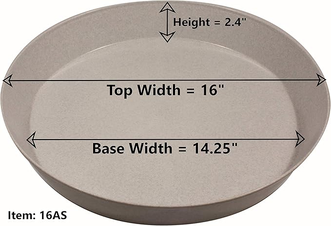Saucers 16 inch (14.2 inch Base) Case of 5 White Granite Colored Plastic
