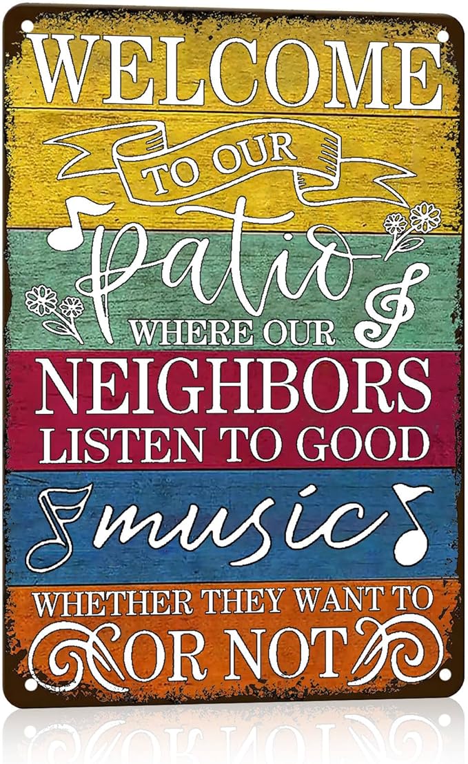 Welcome To Our Patio Sign Personalized Metal Garden Signs For Outdoors Patio Signs And Decor Outdoor Signs For Backyard Signs For Outside Deck Tin Signs 8x12 Inch