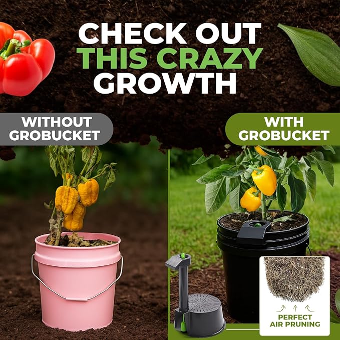 Self Watering Planter Insert w/Air Pruning Technology, Water Reservoir & Level Indicator - Turn Any 5-Gal Bucket into a DIY, Portable Automatic Container Indoor-Outdoor Garden, 3-Pack