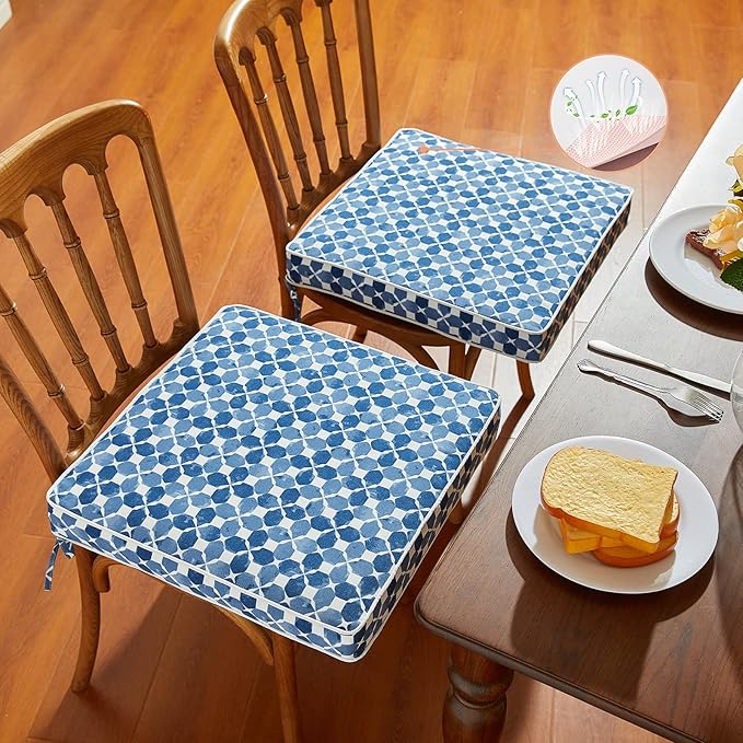 JMGBird 19x19 Outdoor Chair Cushions Set of 2 Water-Repellent Outdoor Seat Cushions 3-Year Color Fastness Outdoor Cushions for Patio Furniture