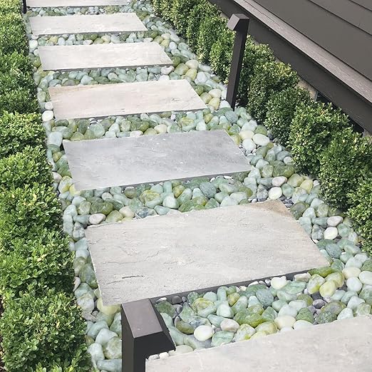 20 lbs Jade Pebbles for Indoor Plants, 2-3 Inch Polished River Rocks, Decorative Garden Rocks Outdoor Landscaping, Large Natural Stone for Walkways, Yard, Vases, Crafts
