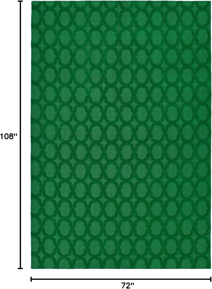 Garland Rug Garden Trellis 6 ft. x 9 ft. Indoor/Outdoor Area Rug Outdoor Waterproof Rug for Patio, Camping Rugs, RV, Porch, Deck, Camper, Balcony, Backyard for High-Traffic Areas, Green