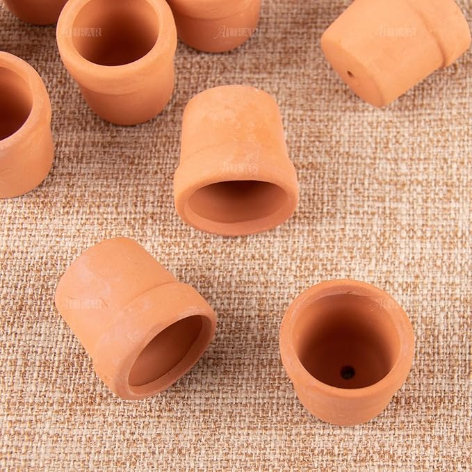 AUEAR, 10 Pack Mini Terracotta Pots Fairy Garden Clay Small Flower Pot for Indoor Outdoor Crafts 1.2"x1.2"