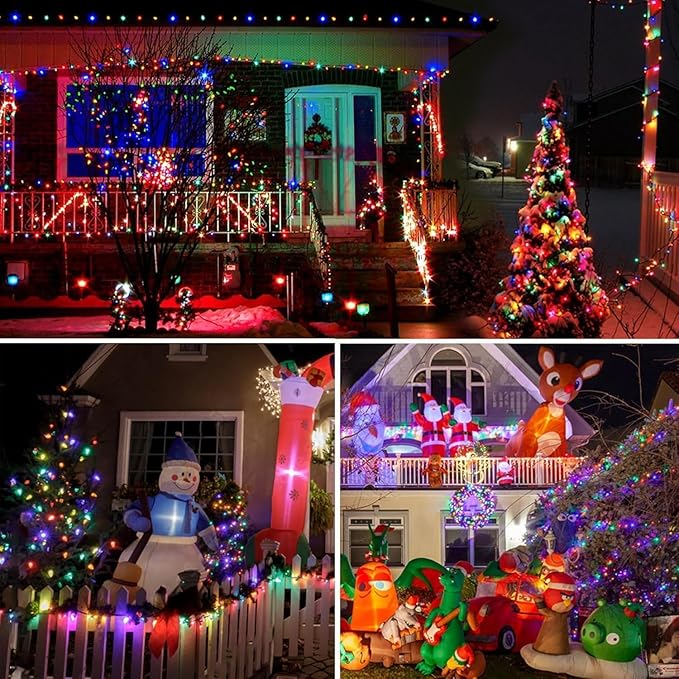 Extra-Long Solar String Lights Outdoor, 4-Pack 400 LED Solar Fairy Lights for Outside Waterproof, Copper Wire 8 Modes Solar Powered Twinkle Lights for Tree Garden Party Xmas Wedding Decor(Multicolor)