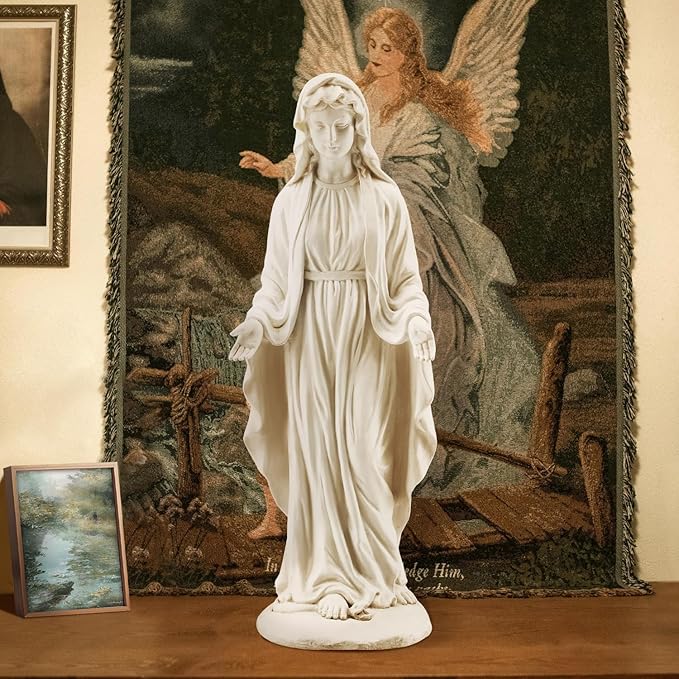YOLENY Virgin Mary Statue Outdoor, 29.4 Inch Tall Garden Statue of Mary, Religious Blessed Mother Sculpture for Patio Yard Home Decor