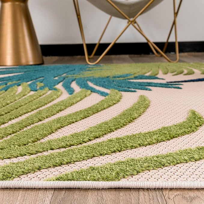 Rugshop Lucca Contemporary Floral Indoor/Outdoor Runner Rug 2' x 7' Multi