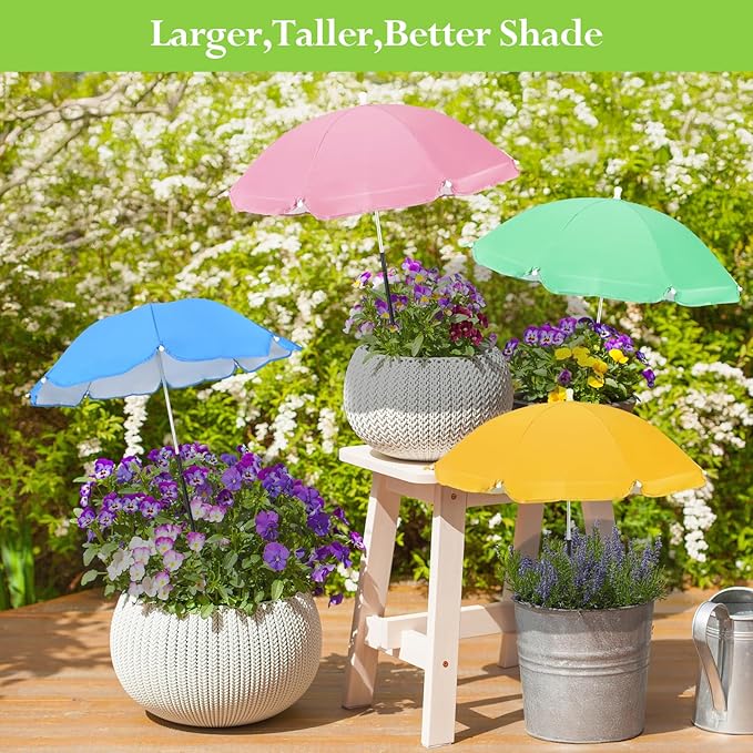 JOLVAK Plant Umbrellas for Outdoor Plants,Adjustable Garden Shade Umbrella for Potted Plants & Garden Beds from Direct Sunlight