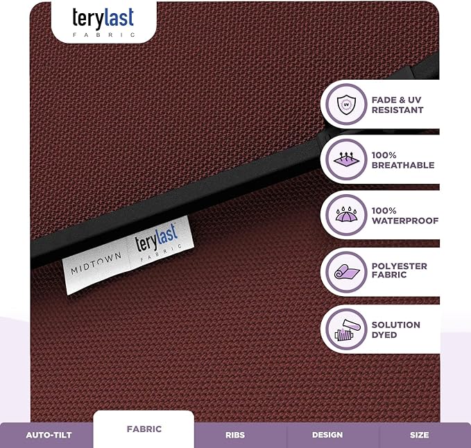 Midtown Umbrellas The Lean Patio Umbrella (Terylast Fabric - Cherry, 8 Foot)