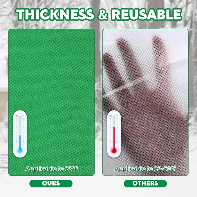 Plant Covers Freeze Protection 2 Pack Rectangular Planter Frost Fabric for Raised Beds with Drawstring 2.82oz/yd² Reusable Raised Beds Frost Cloth for Winter Outdoor Plants (Green,for Cover a 4x2x1ft)