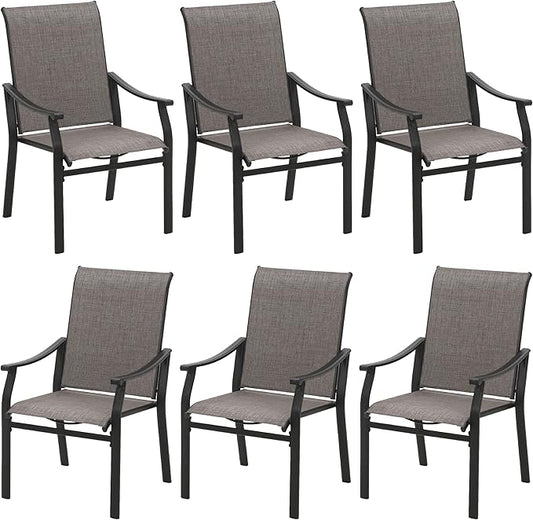 Sophia & William Outdoor Chairs Set of 6, Patio Chairs with Breathable Textilene Fabric and Heavy-Duty Iron Frame, Perfect for Lawn Garden Backyard Deck 350 lbs Capacity