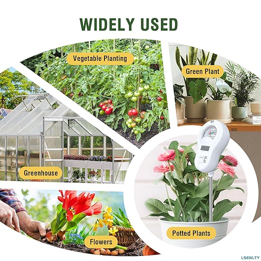 Soil Moisture Meter, 6-in-1 Soil pH Meter, Measures Temperature, Humidity, Light Intensity, nutrients, pH, and Ambient Humidity. Suitable for Horticulture, lawns, and Agriculture