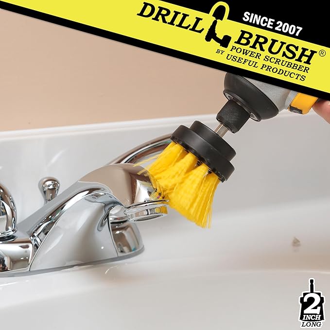 Scrub Brush for Shower - Cleaning Supplies - Scrubbing Bathroom Accessories - Shower Cleaner Brush - Bathtub Scrubber - Sink Cleaner Brush - Tile Grout Cleaner - Shower Door Brush - Glass Door Brush