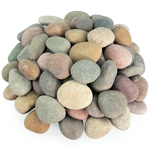 River Rocks, 20lbs Aquarium Rocks, 2-3 Inch Colorful Pebbles for Indoor Plants, Natural Stones for Landscaping Garden Paving Plant Rocks Crafting Walkways