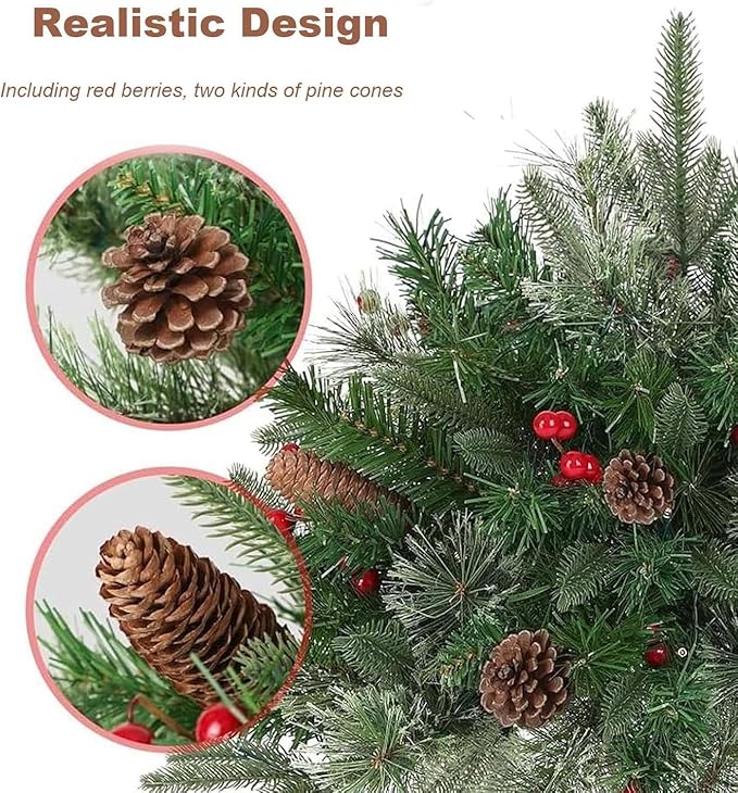 2026 New Christmas Planter Filler,Prelit Planter Bushes,Christmas urn fillers for Outdoor Holiday Planters Decorations,with Tripod Stake LED Lights.(1, White)
