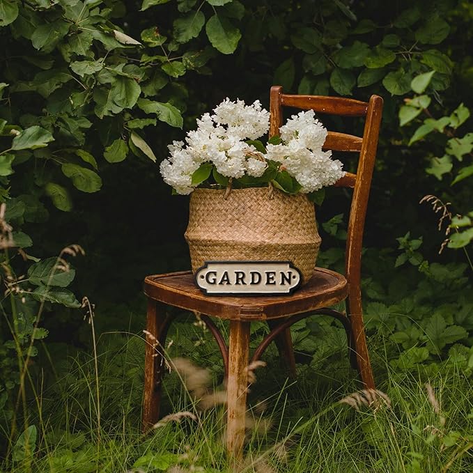 Vintage Iron Garden Signs - Retro Style Decorations for Yard, Porch, and Farmhouse -Garden Decor for Outside