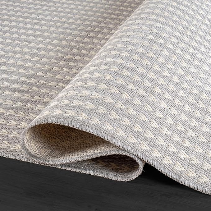 Washable Outdoor Rug 9x12 Modern Area Rugs Outdoor Carpets Striped Pattern Non Shedding Waterproof Easy Clean Patio Deck Porch Living Room Bedroom Garden RV (9 X 12 Gray)