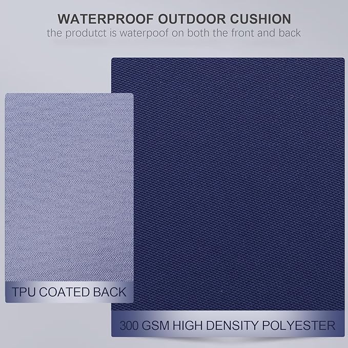 Favoyard Outdoor Chair Cushions 17"W x 16"D x 2"T Set of 4 Patio Chairs Cushions 3-Year Fade Resistant & Waterproof Cushions for Outdoor Furniture with Hidden Zipper, Attach Straps for Dining Chairs