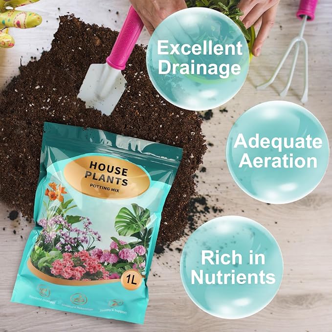 Potting Soil Mix 4qt for Indoor Plants, Organic Houseplant Soil Well Draining Dirt Ready to Use, Fit for House Plant Like Pothos, Philodendron, Monstera, African Violet