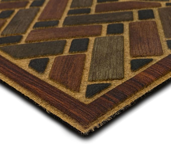 Mohawk Home Medallion Grain Casual Ornamental Medium Brown 2' X 4' Door Mat Perfect for Porch, Garage