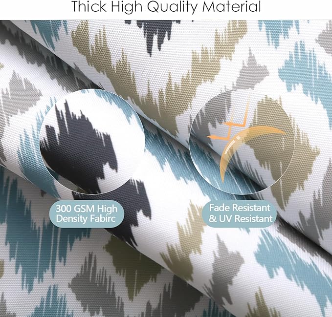 idee-home Outdoor Chair Cushions Set of 4, Thick 19" x 19" x 3" Outdoor Seat Cushions Patio Furniture Waterproof with Ties, Dining Pads