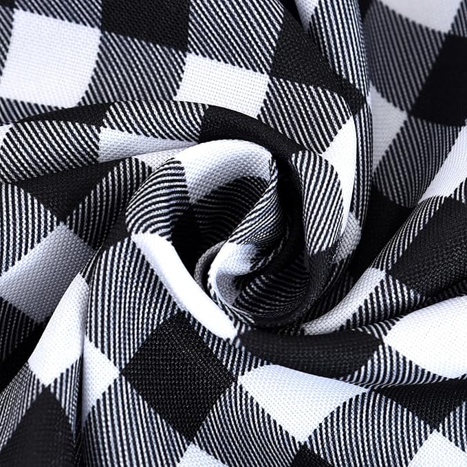 Waterproof Plaid Tablecloth Fabric - Square 58x58 Inch Classic Gingham Checker Table Cloth for Indoor/Outdoor Use - Buffalo Table Cover for Picnics, BBQs, and Parties