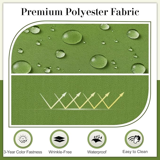 Cozyide Outdoor Chair Cushions, Waterproof Patio Seat Cushions with Adjustable Straps, Square Corner Patio Chair Cushions for Garden, Grass Green, 18.5x16x3 Inch (Pack of 4)