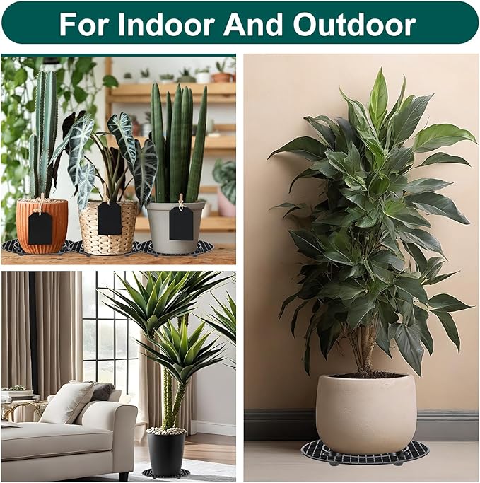 Yolev 8 Pcs Plants Pot Elevator,12 Inch Plastic Flower Plant Stands Patio & Deck Floor Protector,Plant Level Pot Elevator for Indoor Outdoor Garden Flower Floor Patio Deck from Damage and Rot