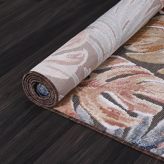 CAMILSON Runner Outdoor Rugs Oriental Retro Traditional Floral Medallion Area Rug 2x7 Non-Shedding Stain Resistant Indoor Carpet for Bathroom Hallway Kitchen Office (2 x 7 / Brown)