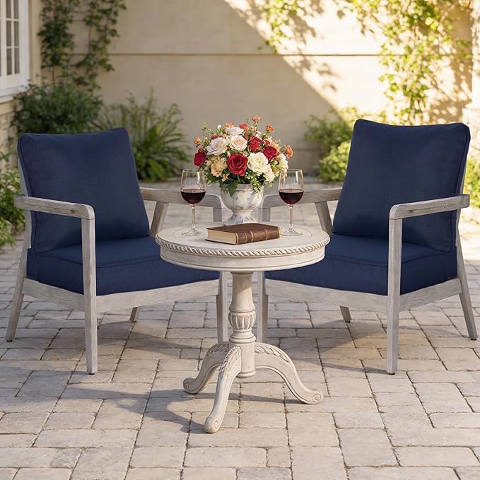 23.5"x25" Outdoor Deep Seat Patio Cushions Set of 2, Deep Seat Bottom Resilient Foam Filling Water-Resistant Stain-Resistant UV Resistant Weather Resistant with YKK Zippers,Midnight