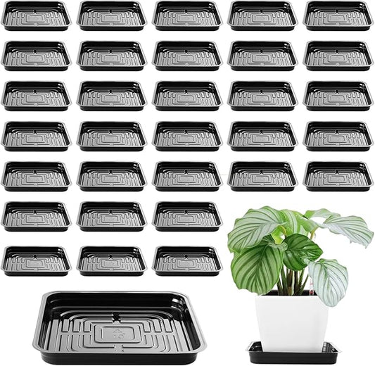 10 Inch Plant Saucer 30 Pack Plant Trays for Pots Square Plant Pot Saucers for Outdoors and Indoors Plant Water Catcher Tray Plastic Plant Trip Trays Saucers for Potted Plants Planter Dishes