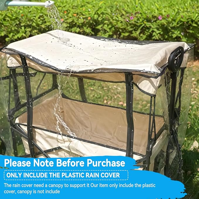 Wagon Cover for Rain, Universal Rain Cover Water Proof Wind Cover Stroller Baby Trend Quad Radio Flyer Wagon Rain Cover Trolley Cart Accessories for Outdoor Garden Camping Picnic